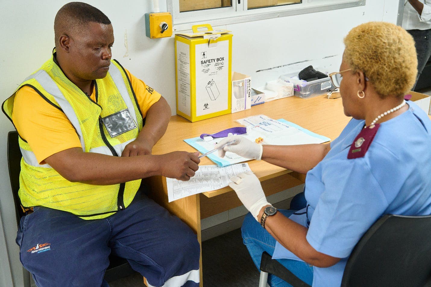Clinical consultation at a workplace health station